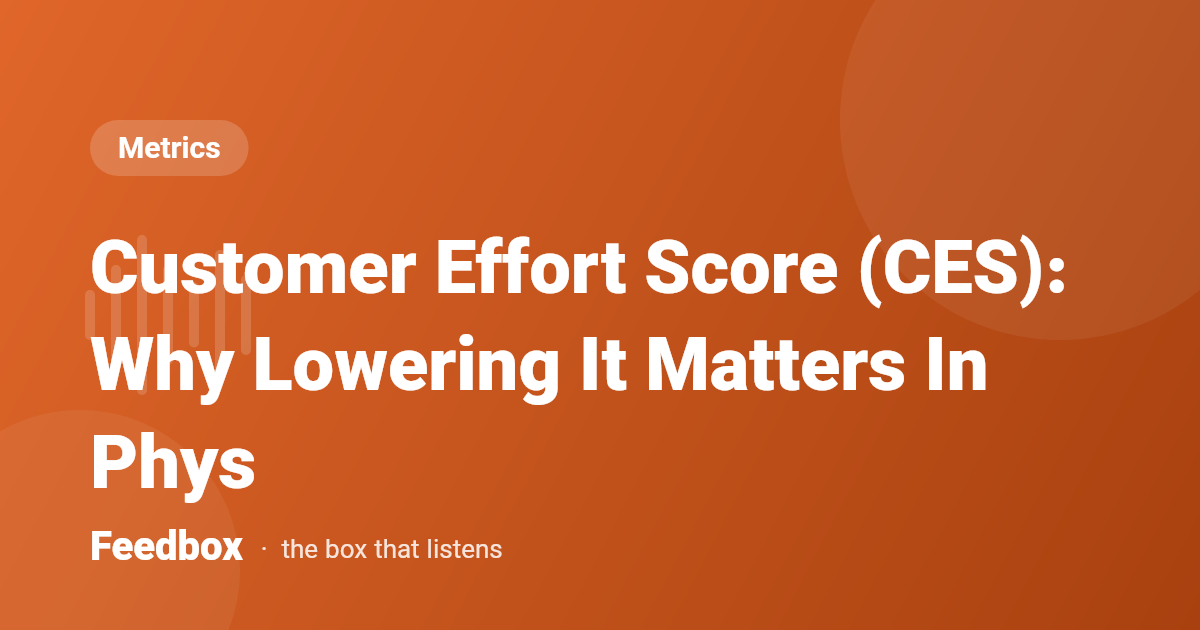 Customer Effort Score (CES): Why Lowering It Matters In Phys